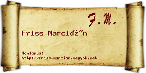 Friss Marcián névjegykártya